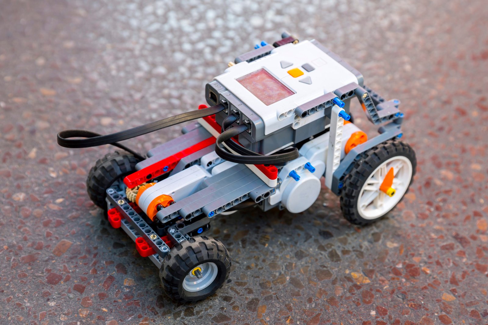 toy robot from plastic blocks car